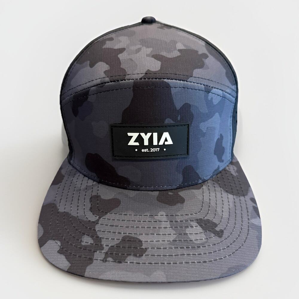 ZYIA EST. 2017 Womens Black Gray Camo Adjustable SnapBack Hat Baseball Cap